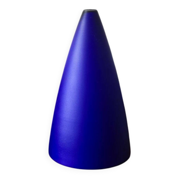Lampe moderniste des années 80-90 en verre Klein bleu cobalt Vianne.