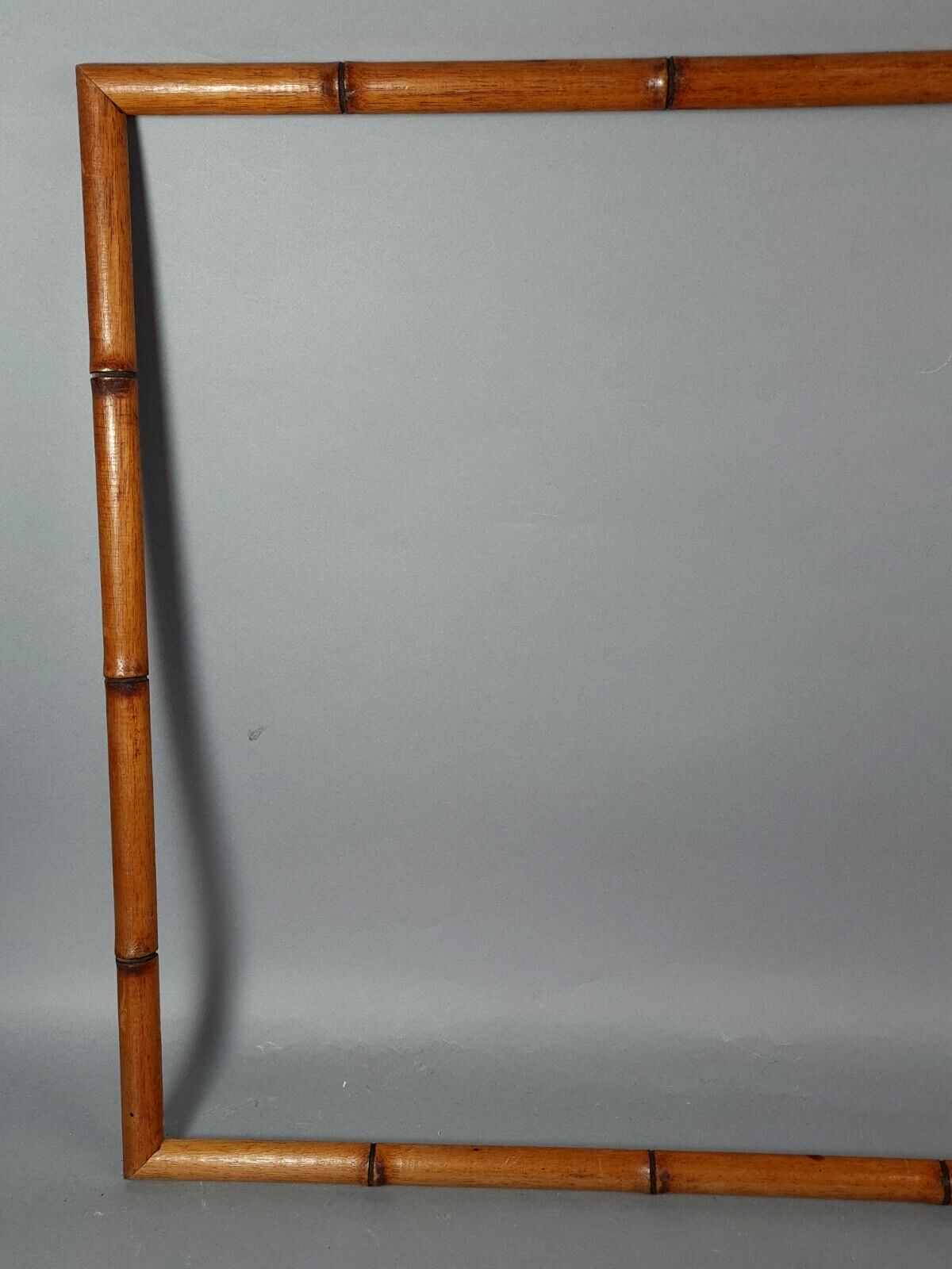 Old frame wood bamboo way 73,5x61,5 foliage 70x58 cm SB