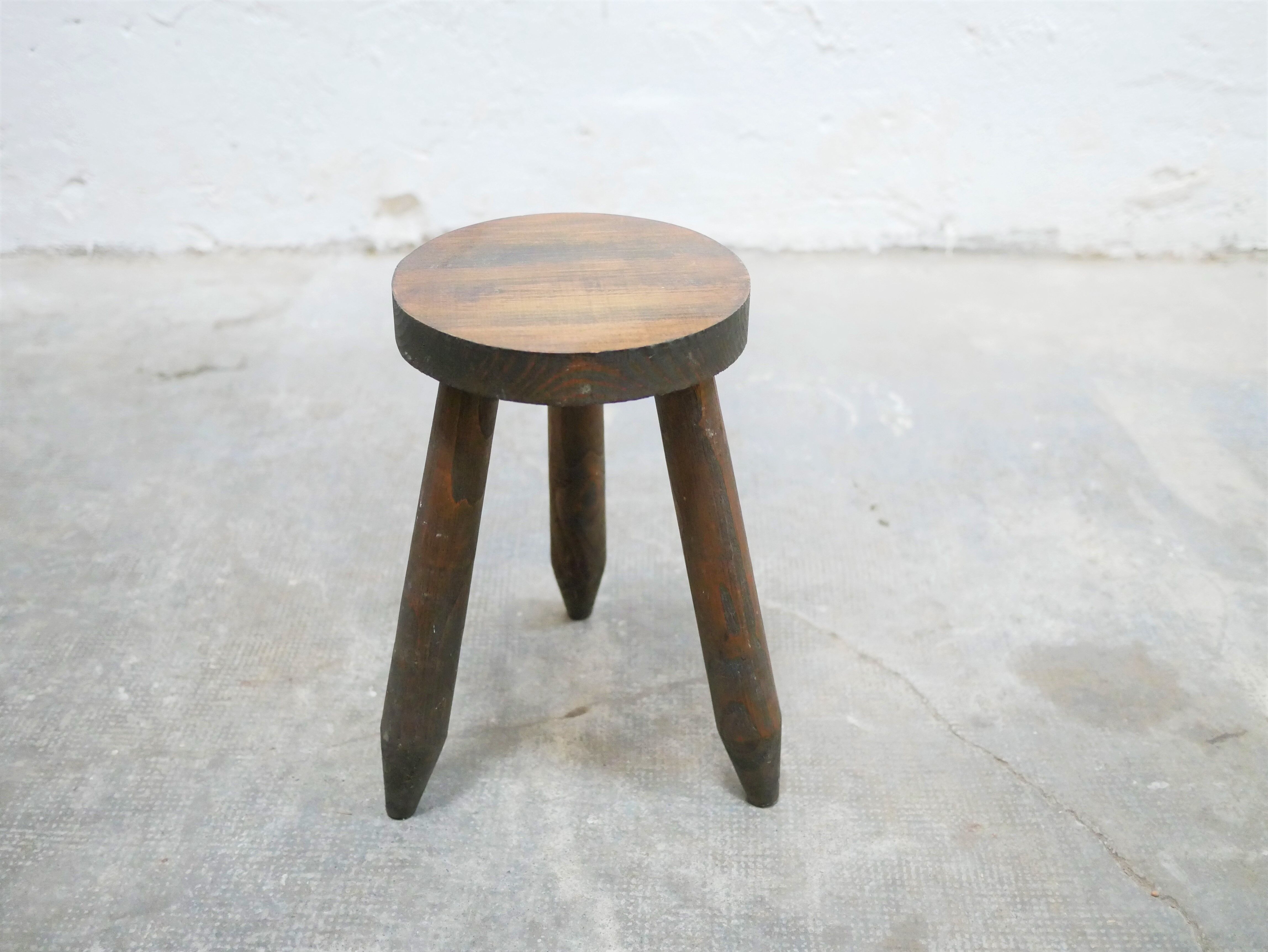 Vintage wooden tripod stool