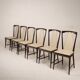 Osvaldo Borsani Mid Century Italian Mahogany Stained Dining Chairs for Arredamenti Borsani Varedo 1950