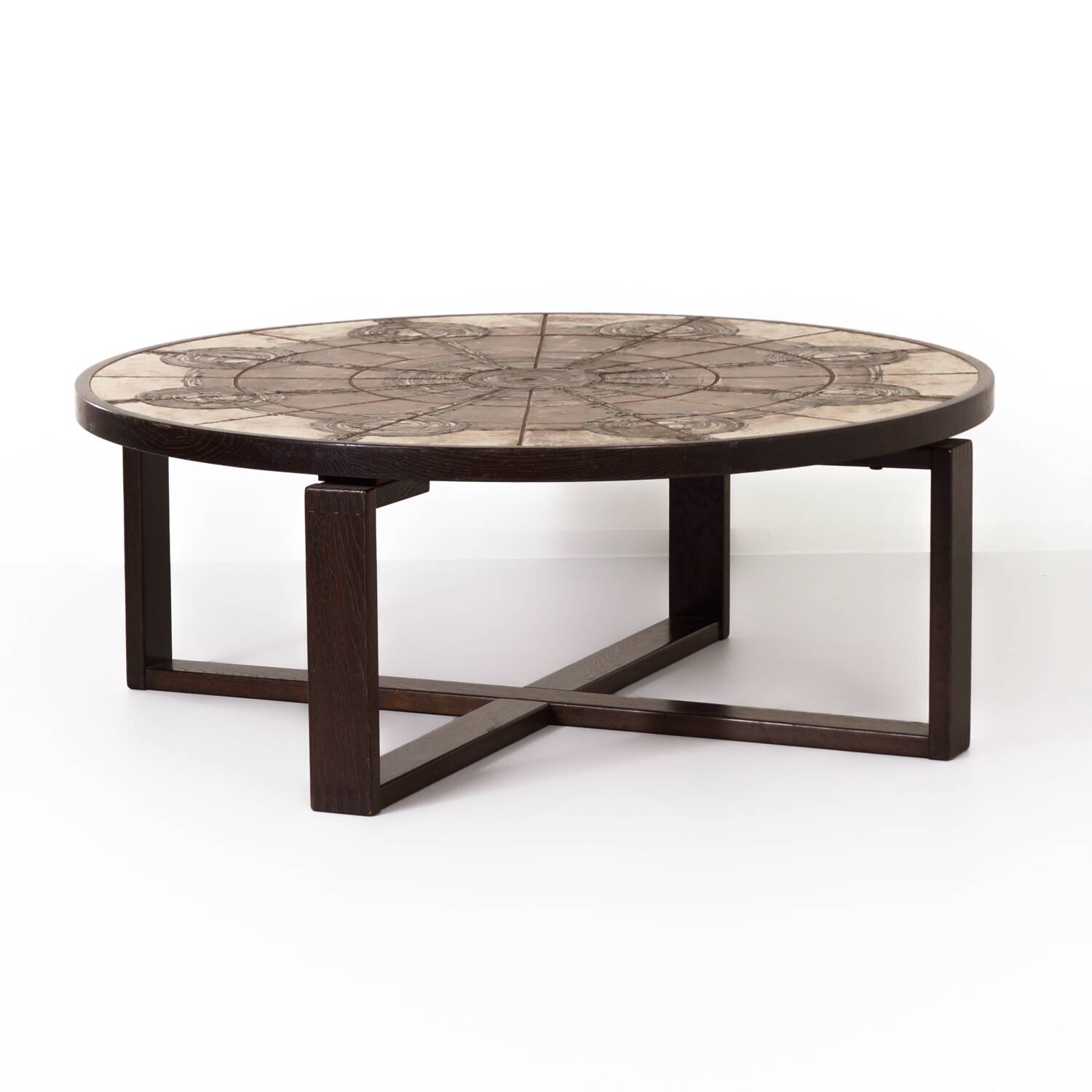 Brutalist coffee table by ox art for trioh, 1970s | danish, handmade