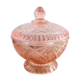 Pink glass candy box