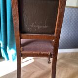 Chaise ancienne style Louis XVI – Velours chocolat & bois sculpté