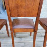 Set of 6 STELLA chairs, Art Deco, leather seat
