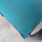 Vintage Mart Stam Style Armchair: Turquoise Leather, Black Chrome Cantileve