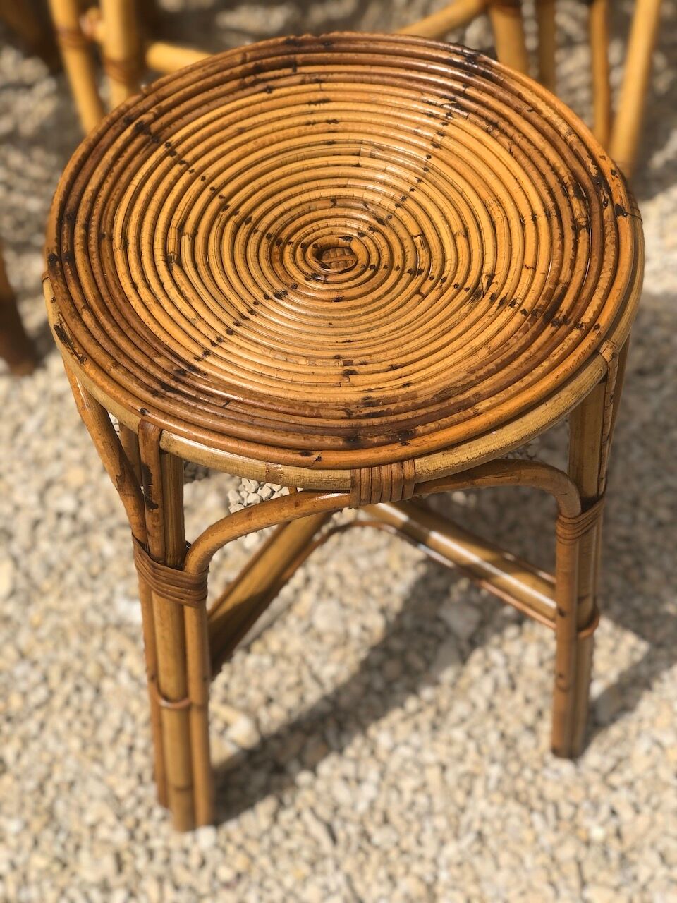 Set of 6 chairs in rattan Louis Sognot 1960