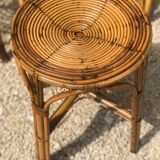 Set of 6 chairs in rattan Louis Sognot 1960