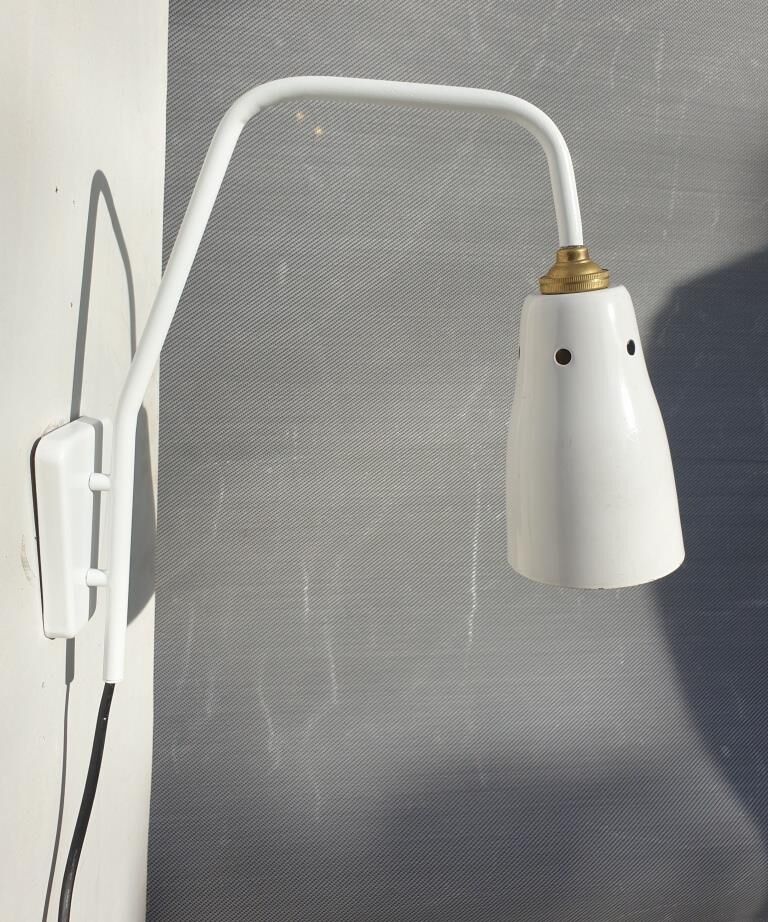 Fixed wall lamp offset 1950 white Ki-e-klair