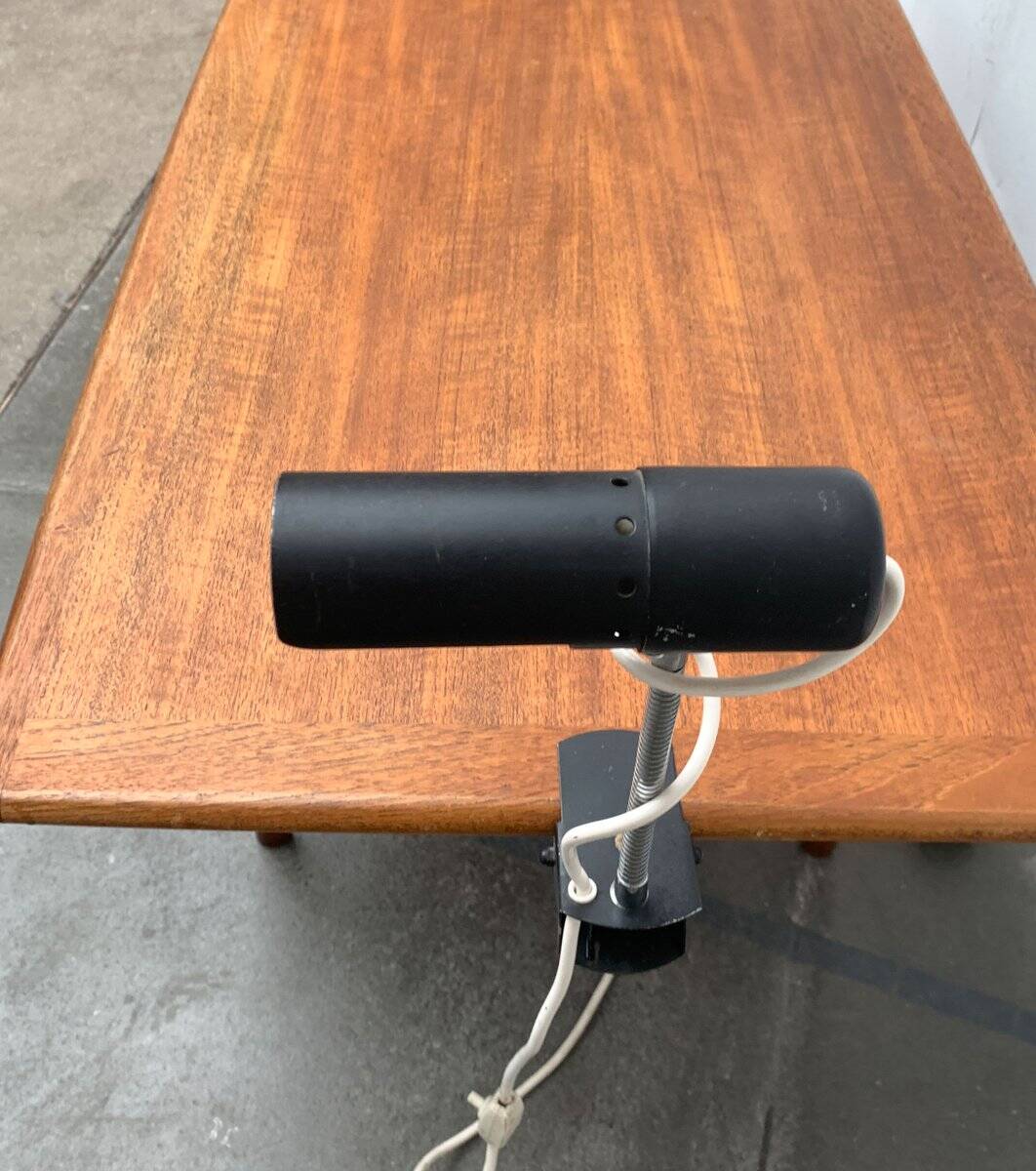 Mid-century minimalist clamp table lamp, 1960s