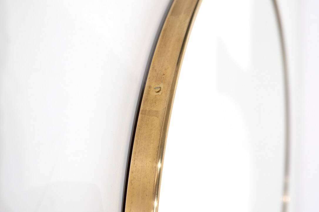 Vintage brass mirror, Italy, 1960s.