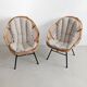 Set of 2 Rattan Bucket Loungechairs 1960s