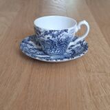 6 coffee cups + saucers "the hunter by myott" mande in england