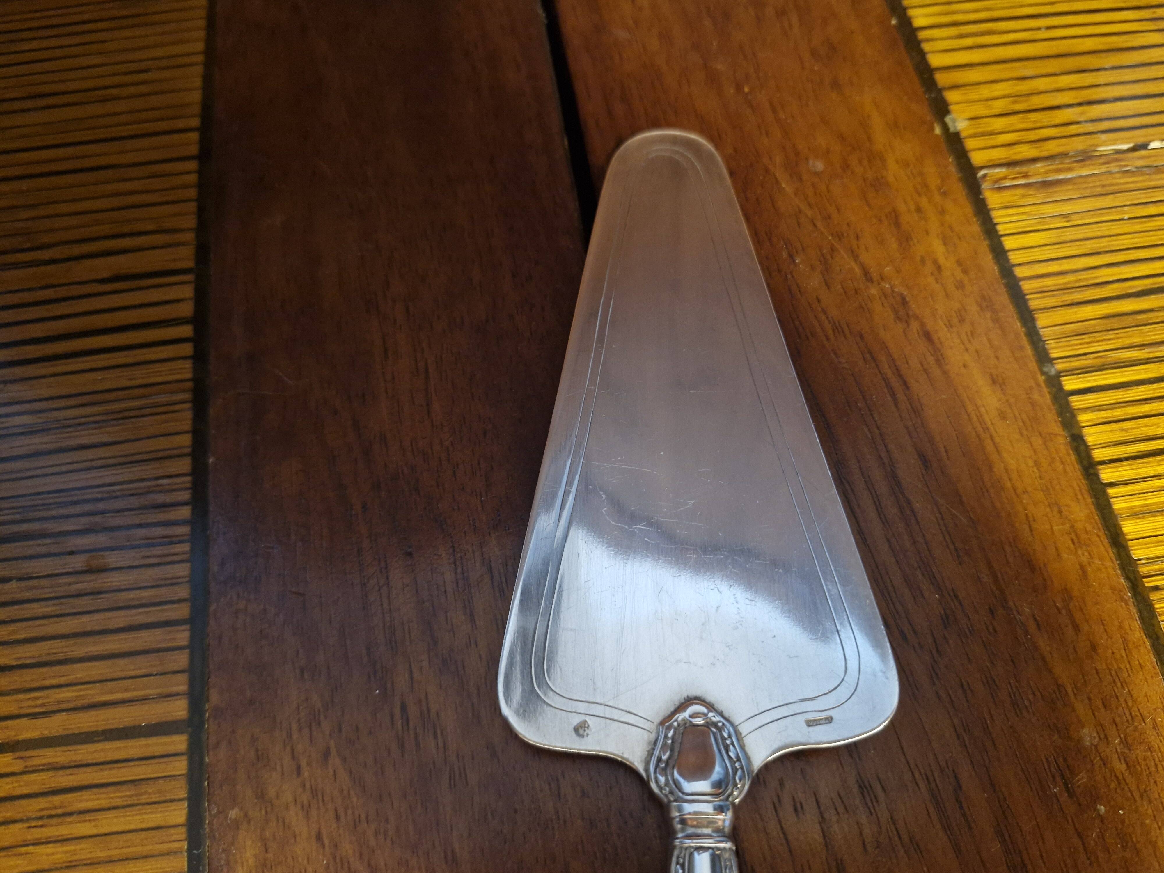 Old silver plated metal pie/cake server - Argental 2 hallmarks