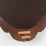 Oval Art Deco carved Gilt Wooden Mirror, France ca. 1920