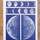 Set of 2 original lithographs on the sky and the moon