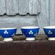 7 mini bol à café decor motif petits pois bleus