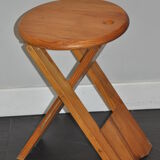 Folding pine stool in 70s