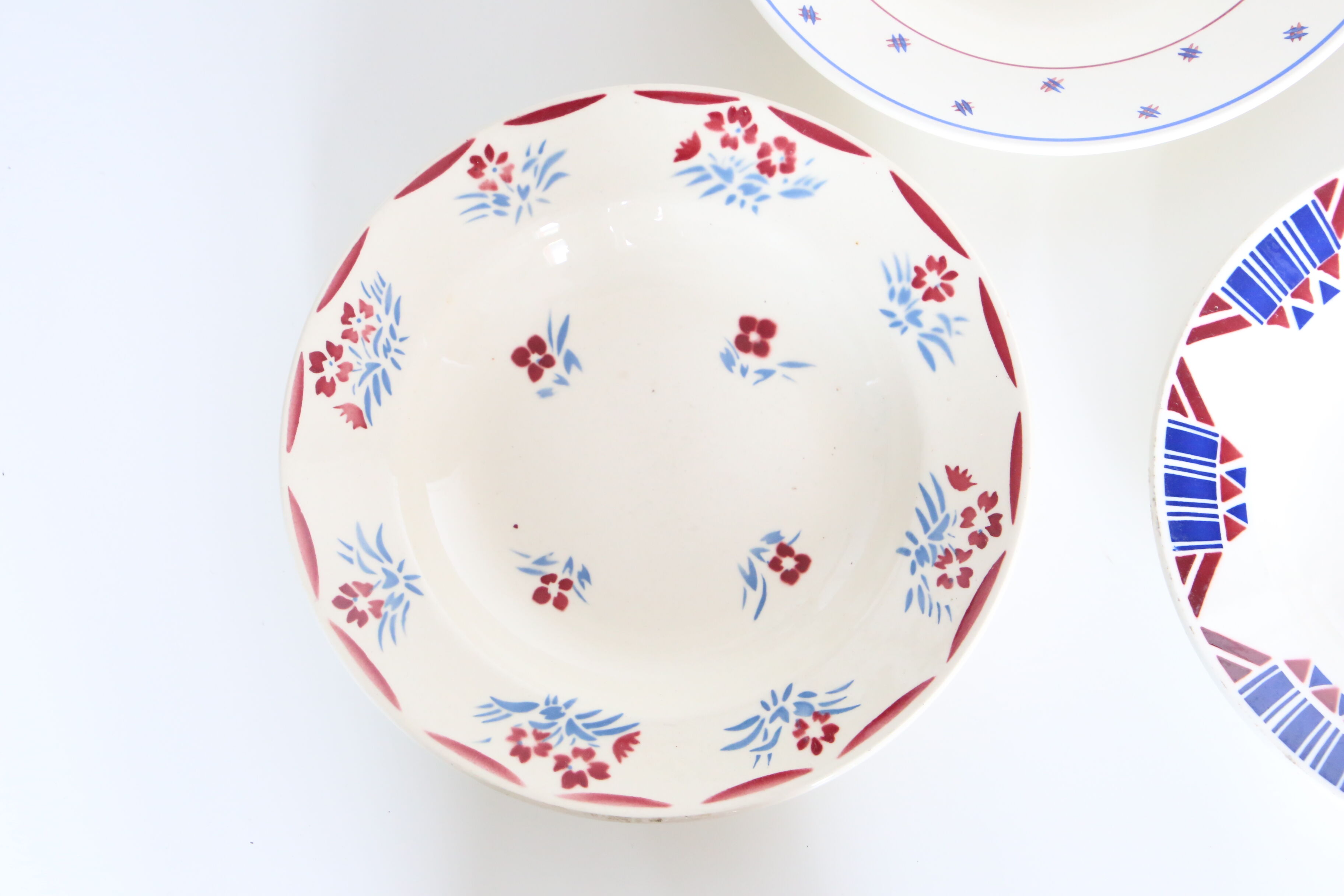 4 mixed deep plates, Moulin des Wolves, Luneville, Badonviller