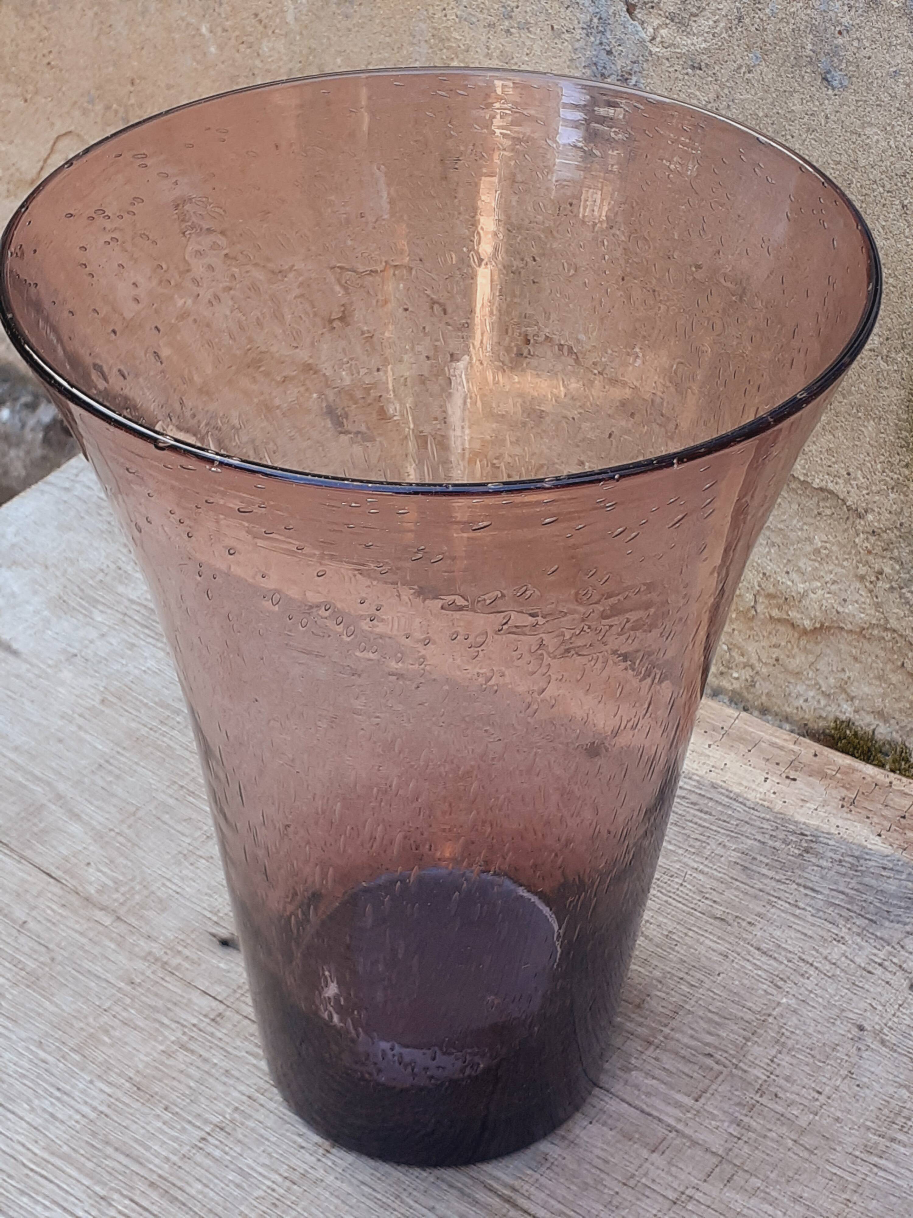 Bubble glass vase, blown, 1970s, Biot manufacture.