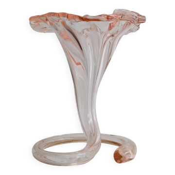 Murano blown glass trumpet vase