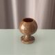 Vintage Hand-Carved Brown Onyx Pedestal Vessel