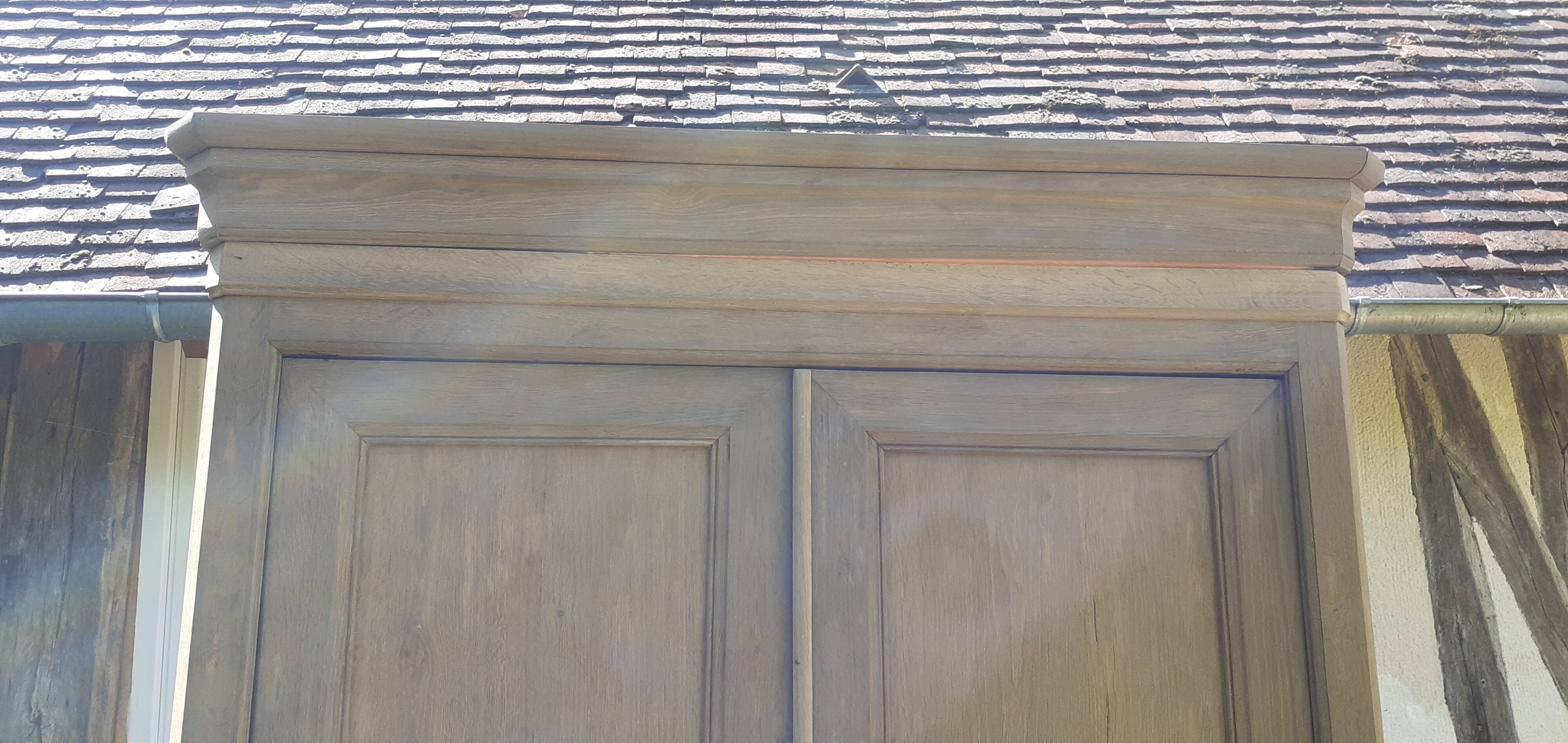 Antique Louis Philippe wardrobe with 2 doors, solid oak, raw wood