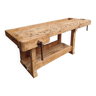 Ancien établi table d'appoint îlot de cuisine bois de hêtre