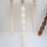 Two vintage tripod solid wood stools