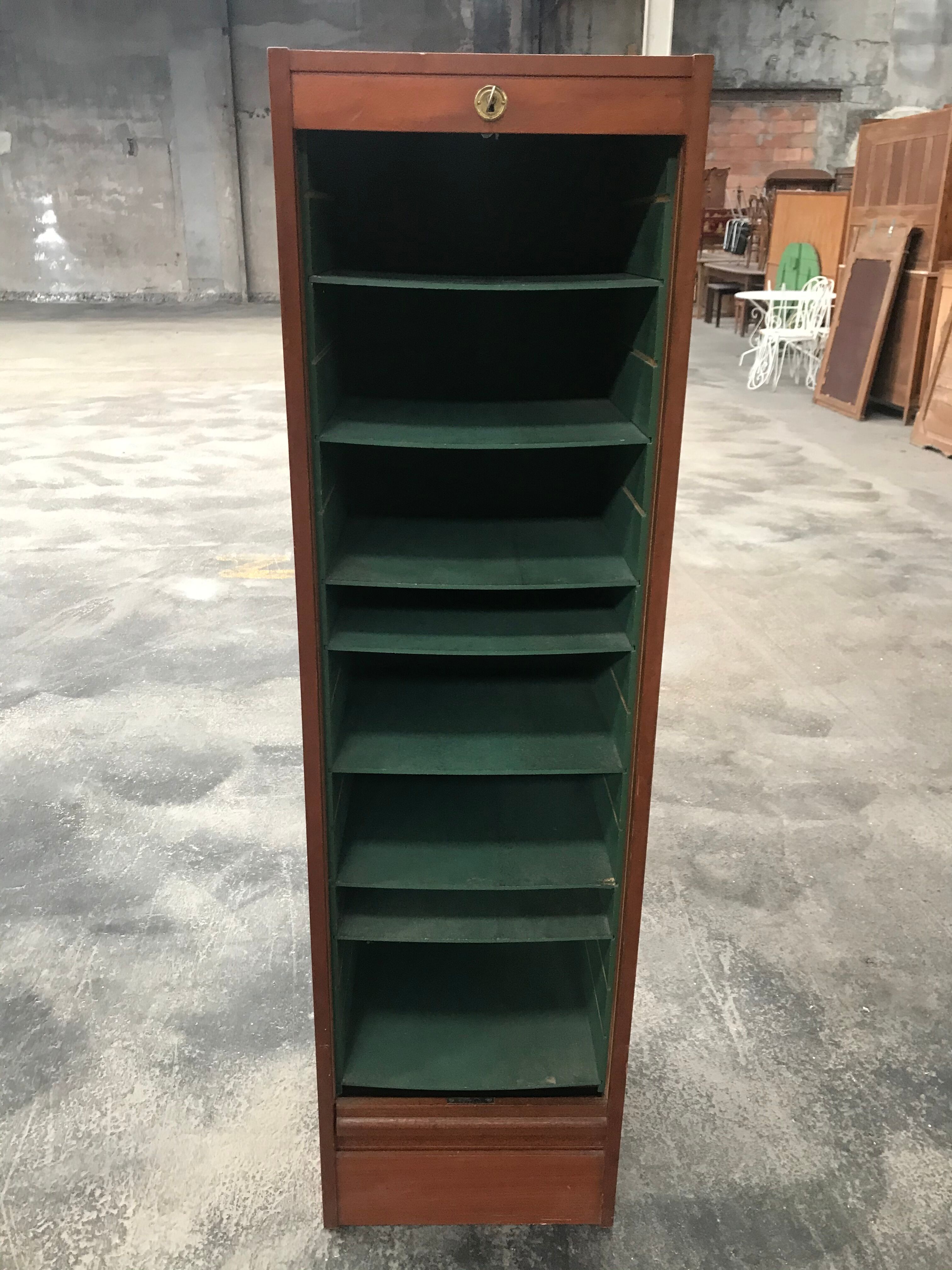 Simple mahogany notary filing cabinet