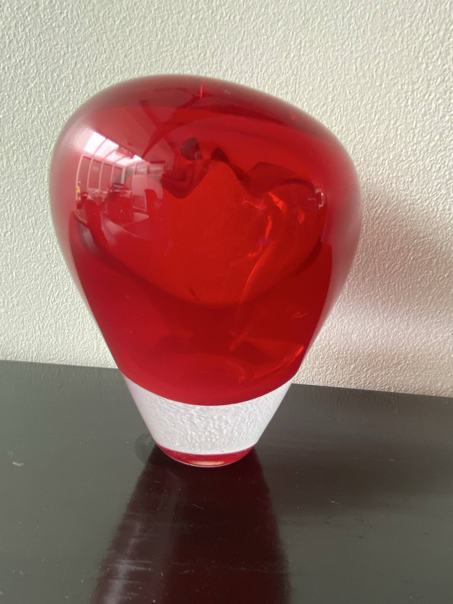 Red Heart Vase Murano attributed to Salviati by Maria Christina Hamel