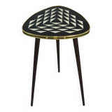Table d'appoint style années 50, console, noir/blanc, 3 pieds élégants