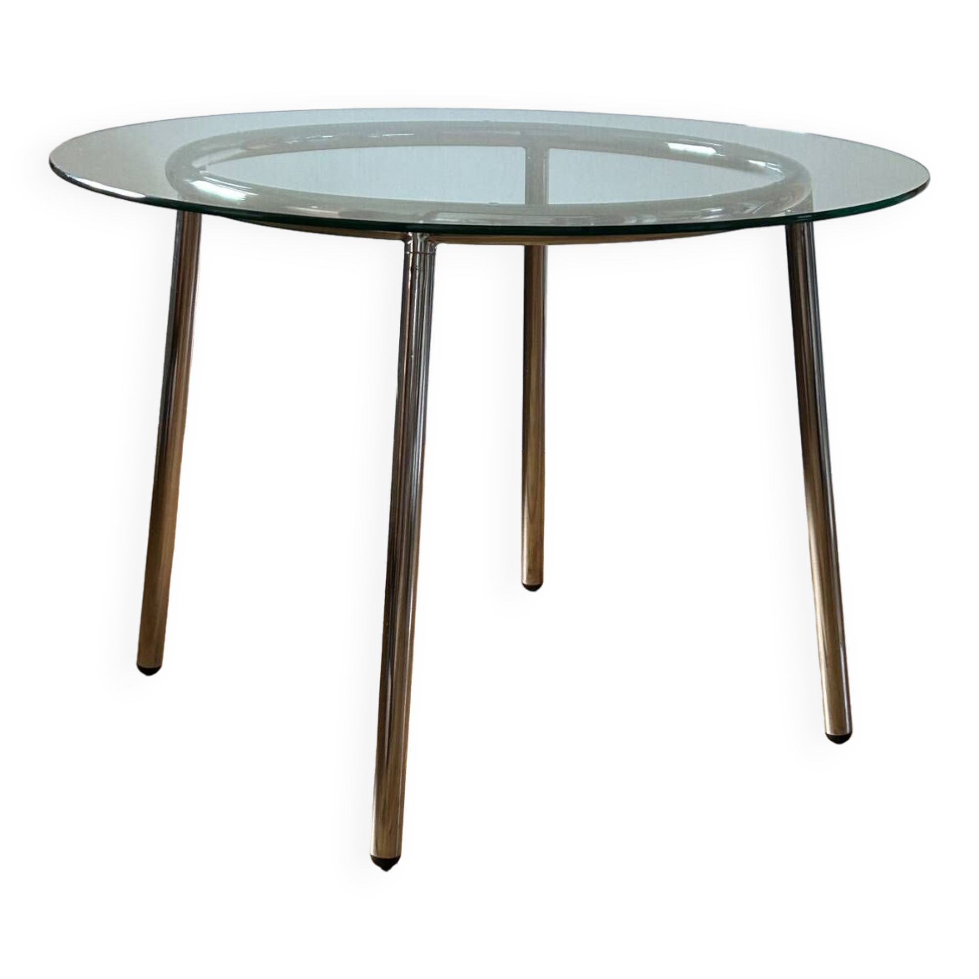 Table à manger vintage en verre chromé ikea