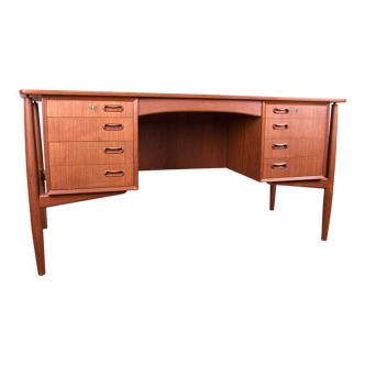 Large Danish teak desk, double-sided, by Svend Aage Madsen for H. P Hansen 1960.