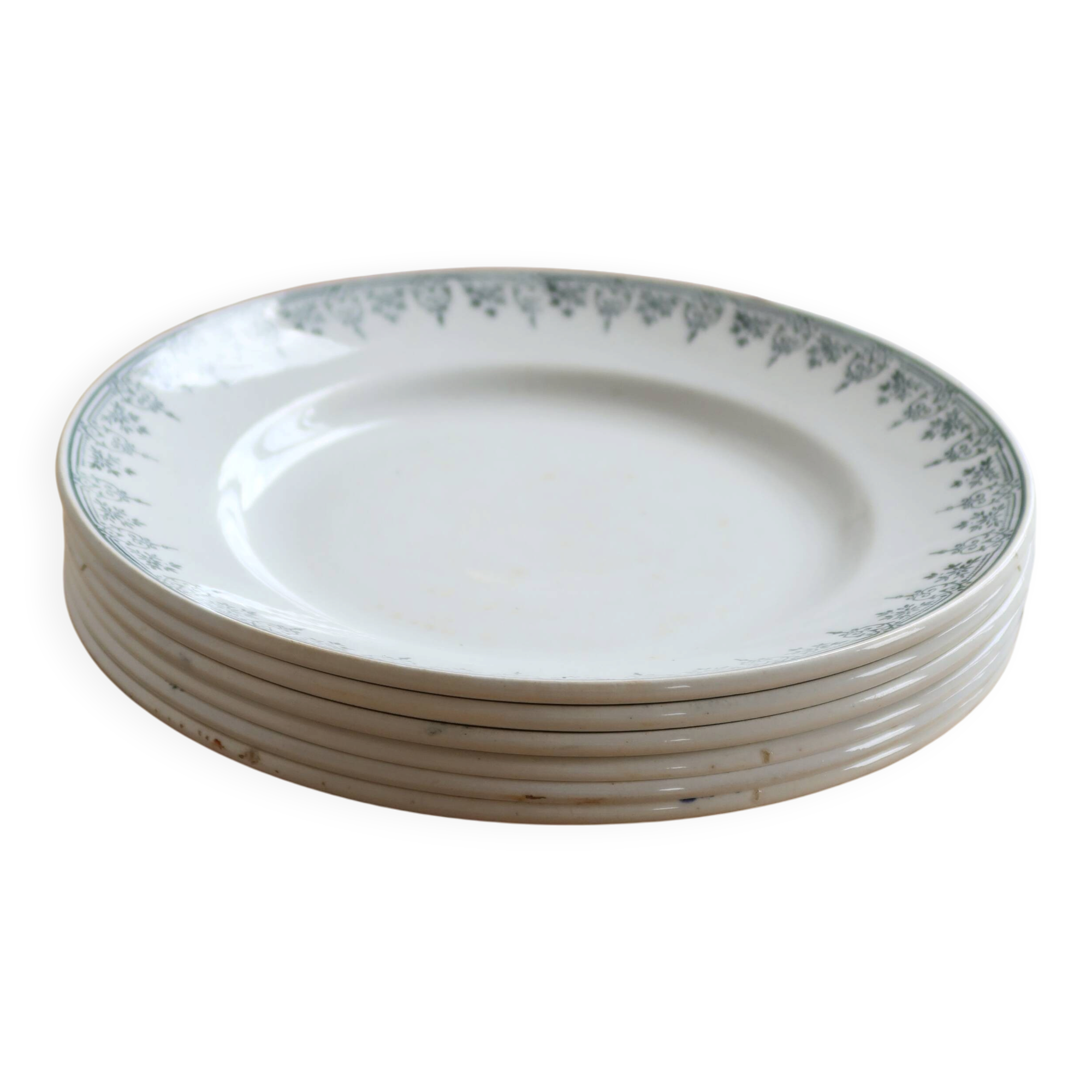 6 vintage plates from Terre de Ter Saint Amandinoise, Saint Amand model 4500.