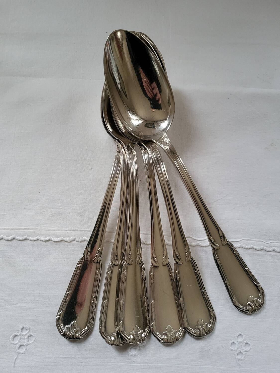 6 large table spoons in Boulenger silver metal