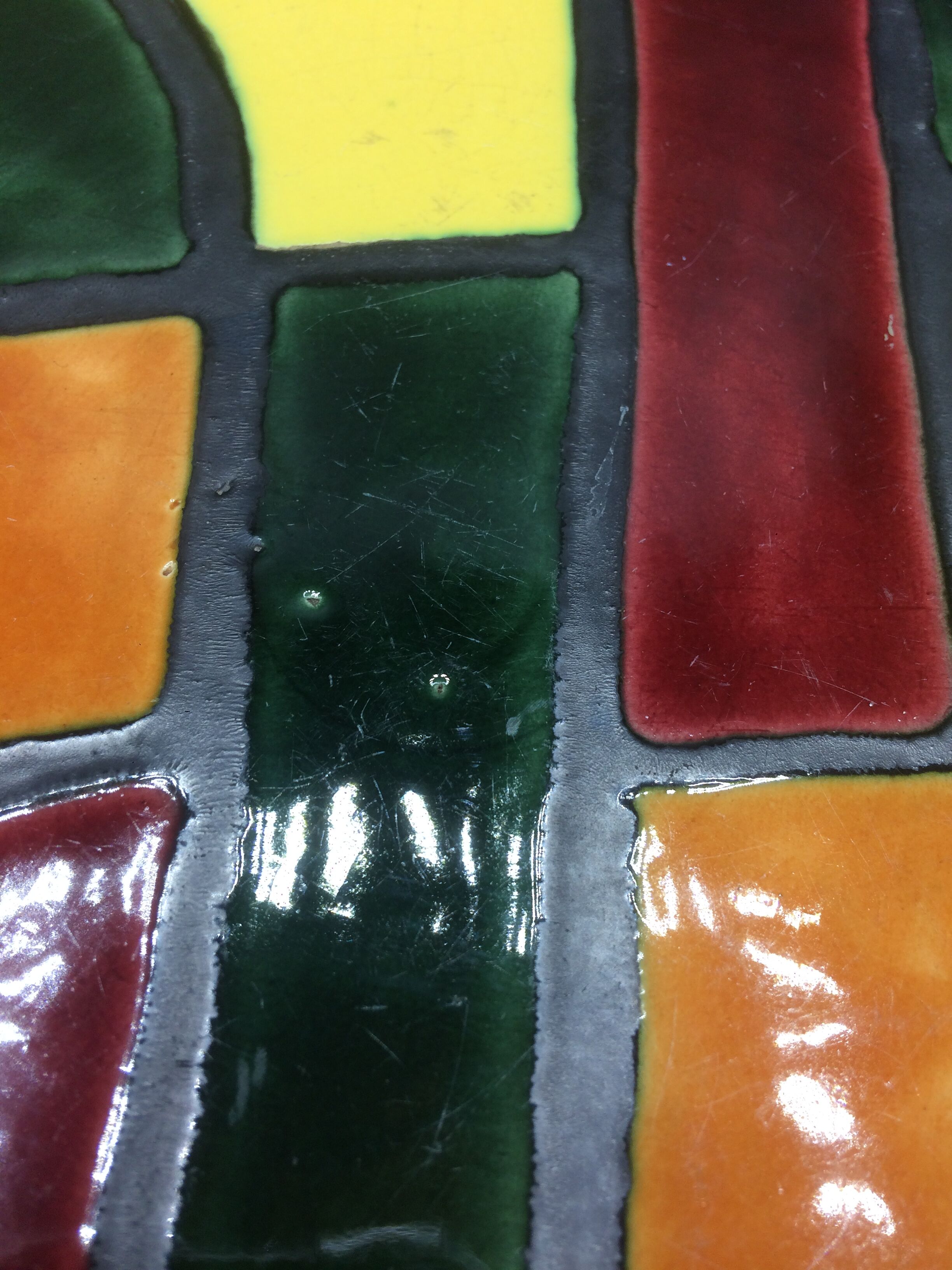 Abstract decorative dish in bright colors