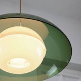 Italian Space Age Green Pendant Lamp in Acrylic Glass, 70s