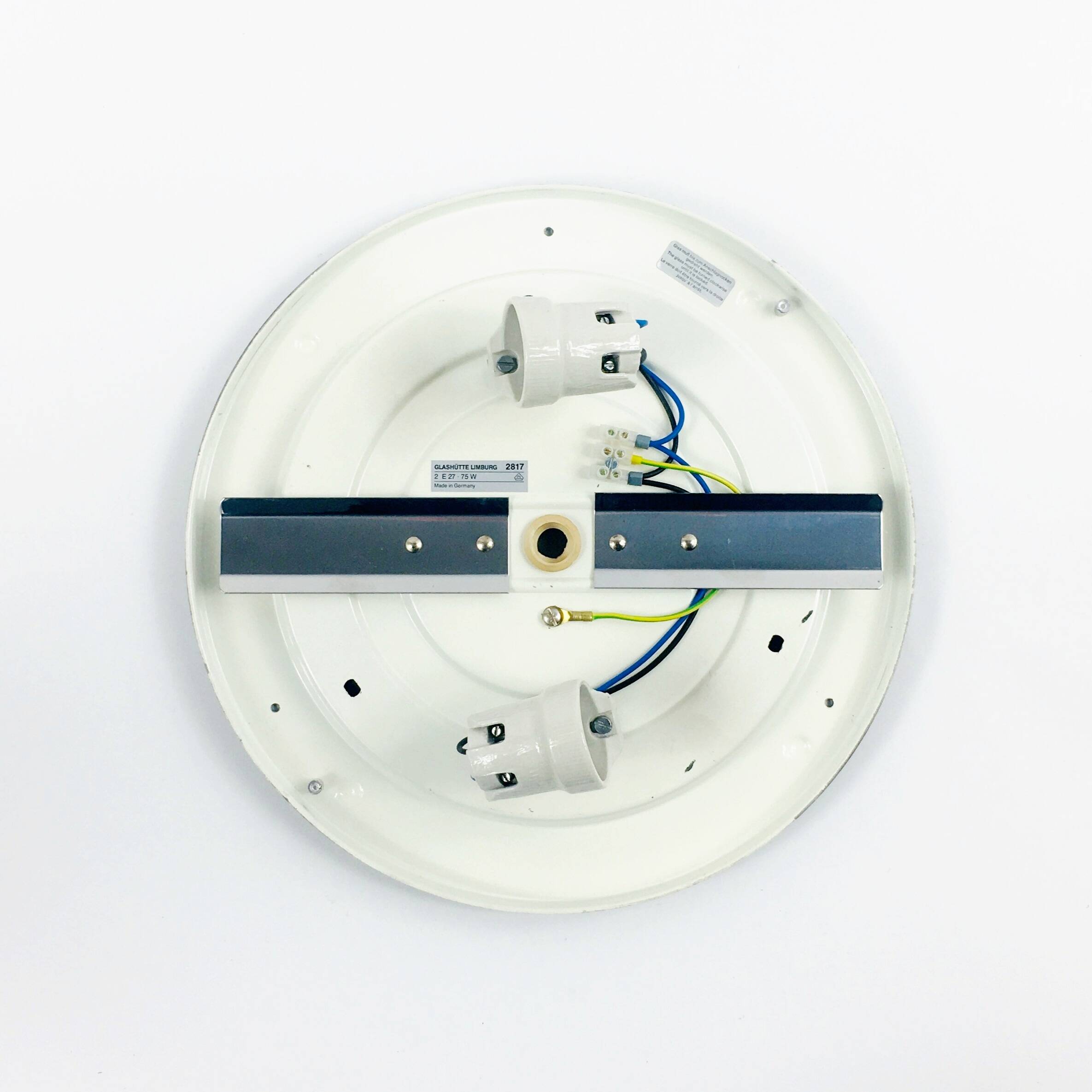 Large Mid-Century Glass Ceiling Light from Limburg, Germany, 1960s