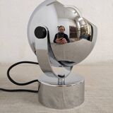 Eye ball lamp or wall light, chrome, space age, France circa 1970.