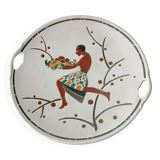 Geo Condé Kg Lunéville flat earthenware fruit holder Joséphine Baker