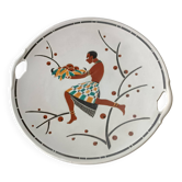 Geo Condé Kg Lunéville flat earthenware fruit holder Joséphine Baker
