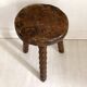Tripod brutalist solid wood foot stool
