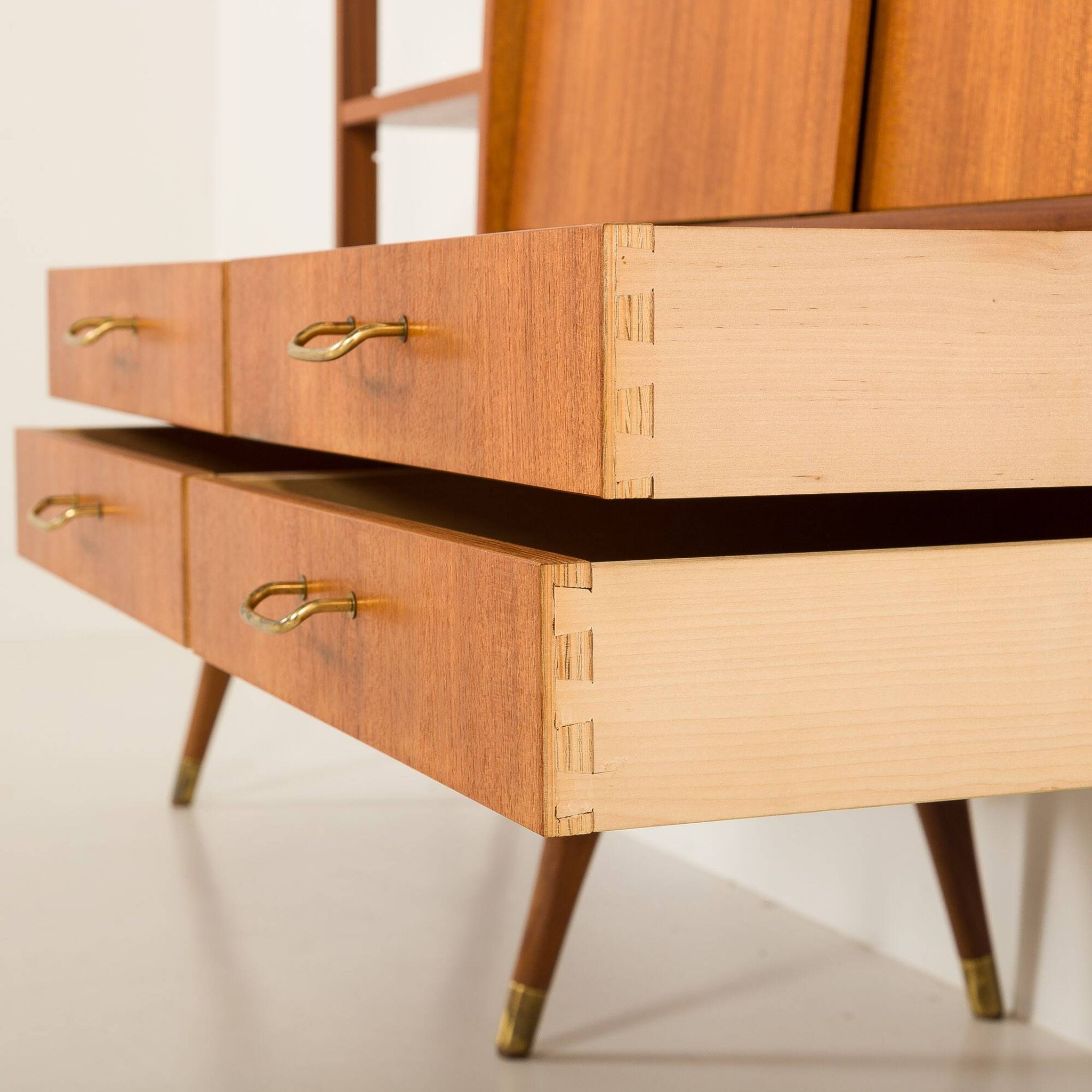 Scandinavian free standing teak wall unit, Norway 1960s.