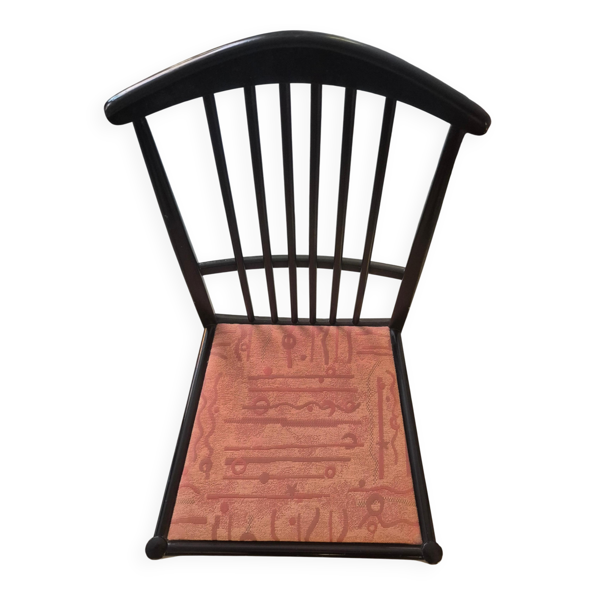 The Modernity, set of six chairs, model Charlotte, black lacquered wood.