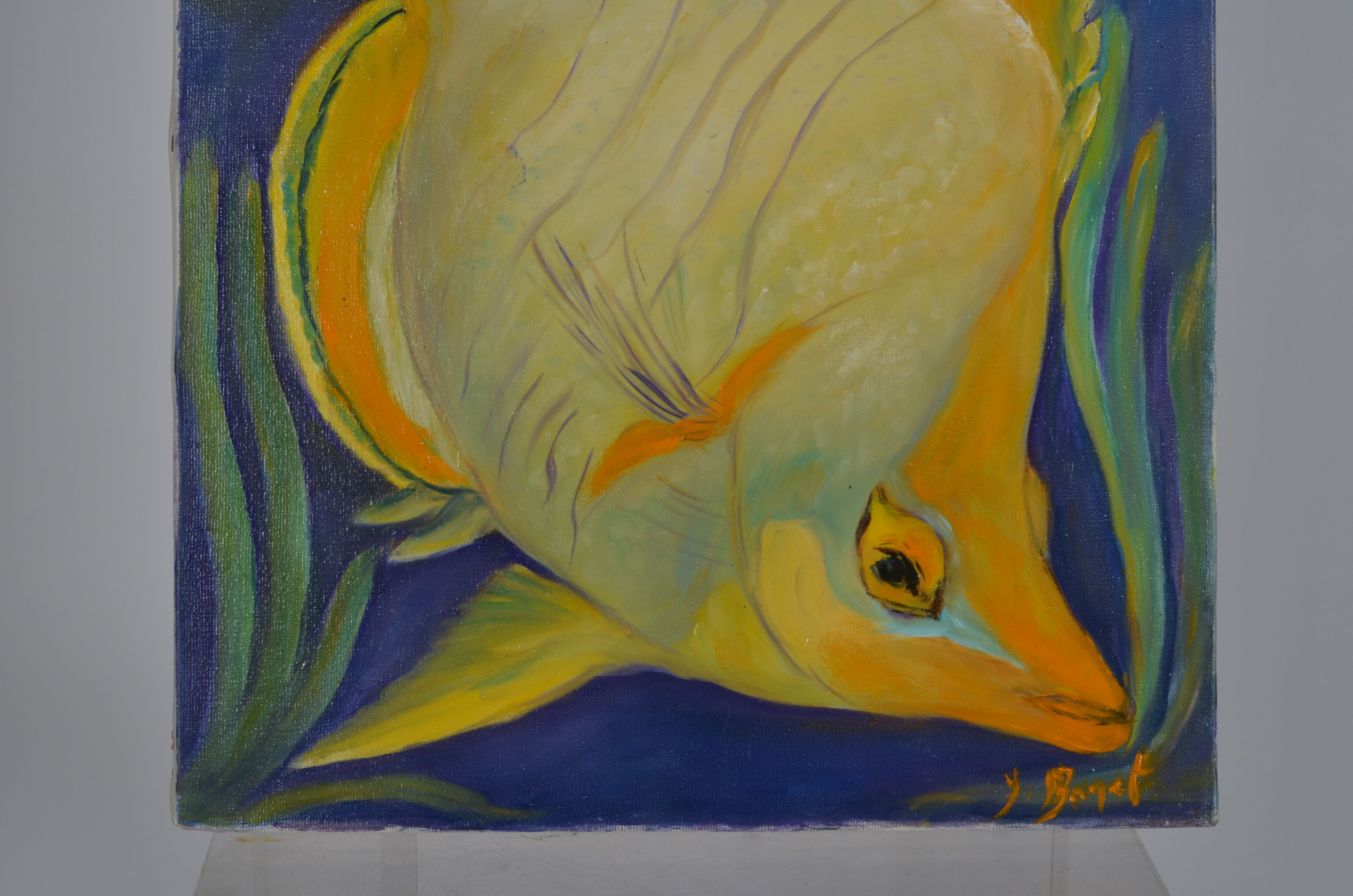 Oil on canvas butterfly fish