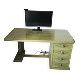 Vintage Maugrion desk in solid wood from the 1980s.