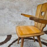 Brutalist wooden chair 1960