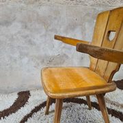 Brutalist wooden chair 1960