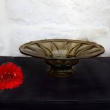 Vintage smoked glass bowl, Art Deco style