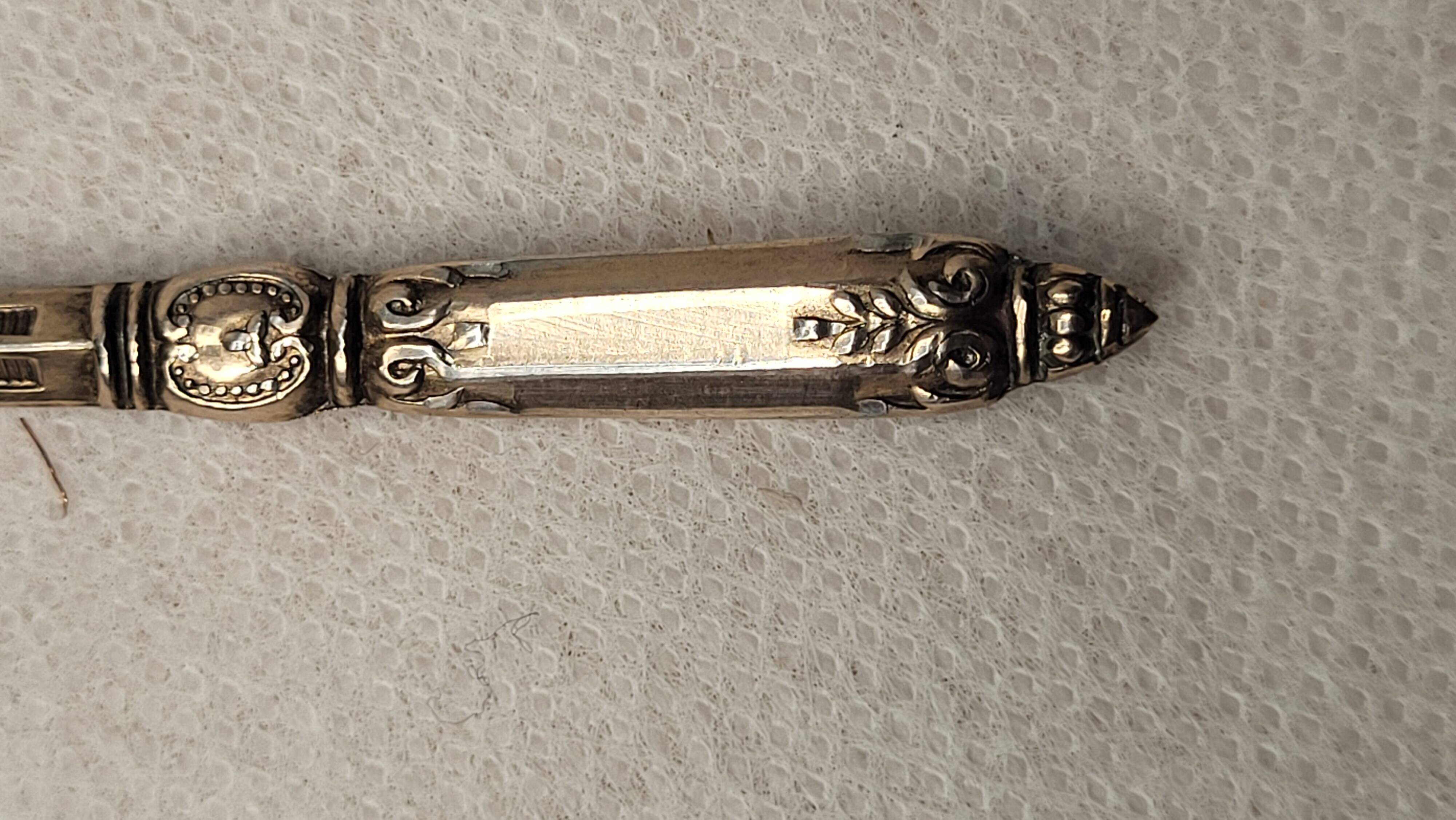 6 Art Nouveau silver-plated metal teaspoons